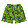 Fishirt Men's Green Activewear Shorts Pirate Skull Graphic Vibora Style - Lime In Green