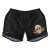 Fishirt Men's Swim Shorts Mexican Skull Graphic Despamuertos Style - Black In Black