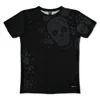 Fishirt Men's T-shirt Sport Mexican Skull Graphic Flatmuertos - Black