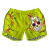 Fishirt Men's Yellow / Orange Swim Shorts Mexican Skull Graphic - Muertos Style Yellow In Yellow/orange