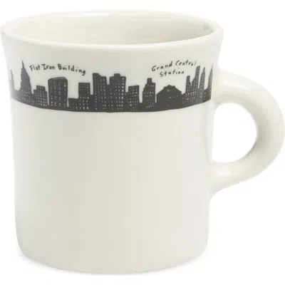 Fishs Eddy 212 Skyline Stoneware Diner Mug In Black