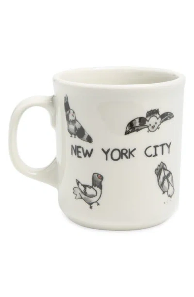 Fishs Eddy Ben Lenovitz Pigeon Mug In White
