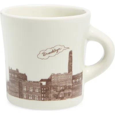 Fishs Eddy Brooklyn City Mug In White