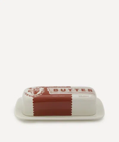 Fishs Eddy Cow Butter Dish In Brown