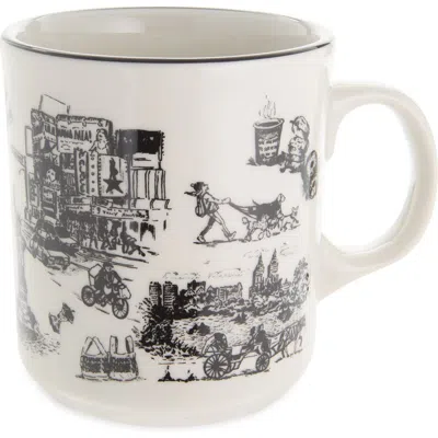 Fishs Eddy Nyc Toile Jumbo Mug In White