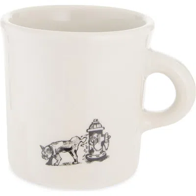 Fishs Eddy Nyc Toile Liberty Dog Mug In White