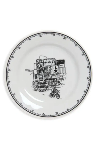 Fishs Eddy Nyc Toile Times Square Dinnerware Plate In Gray