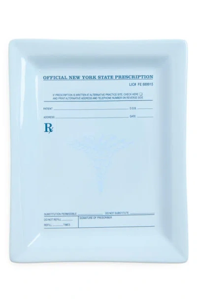 Fishs Eddy Prescription Small Stoneware Tray In Blue