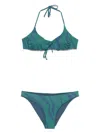 Fisico Cristina Ferrari Animalier Print Bikini Set In Green