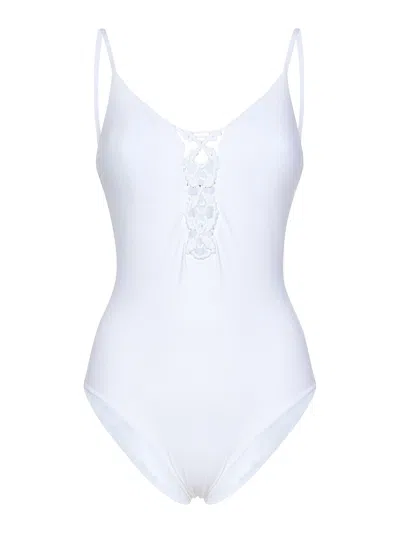 Fisico Cristina Ferrari White Lycra One-piece Swimsuit