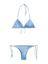 Fisico Cristina Ferrari Denim Print Bikini Set In Dark Wash