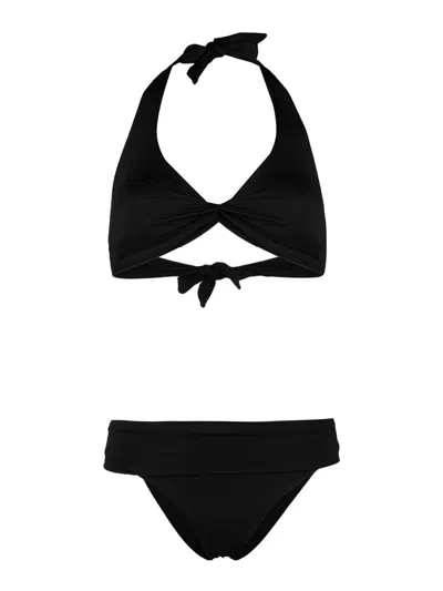Fisico Cristina Ferrari Twist Triangle Halterneck Bikini In Negro