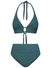 Fisico Cristina Ferrari Fisico Triangle Top Microfiber Bikini With High-waisted Briefs