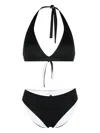 Fisico Cristina Ferrari Triangle Halterneck Bikini In Black  