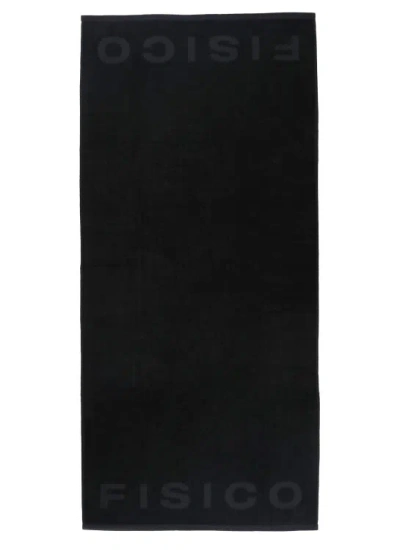 Fisico Black Cotton Beach Towel In Not Applicable