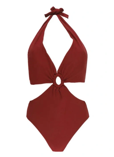 Fisico Bordeaux Swimsuit In Red