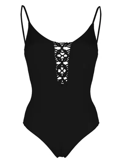 Fisico Cristina Ferrari Fisico Braided-detail One-piece Swimsuit Clothing In Black