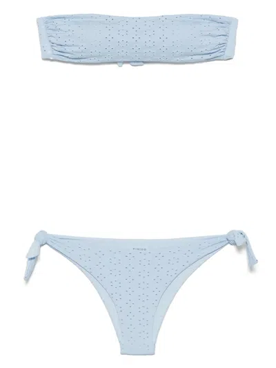 Fisico Bikini Mit Lochstickerei In Blau
