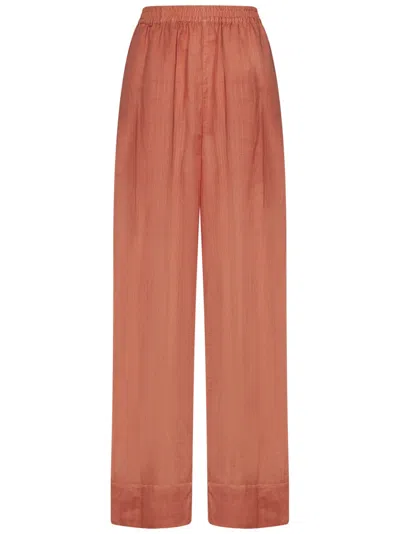 Fisico Cristina Ferrari Fisico Cinnamon Palazzos With Semi-sheer Finish In Brown