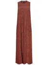 Fisico Cristina Ferrari Fisico Cinnamon Perforated Lurex Knit Maxi Dress