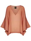 Fisico Cristina Ferrari Fisico Cinnamon Ramie Kaftan-style Top With Shoulder Cut-outs