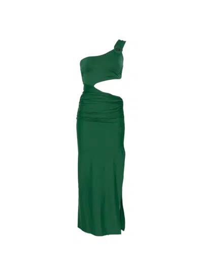Fisico Cristina Ferrari Asymmetrical Midi Dress In Green