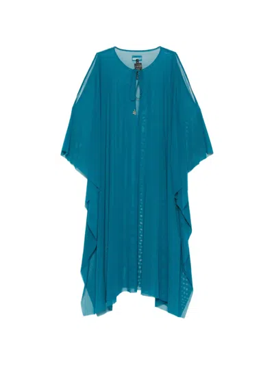 Fisico Cristina Ferrari Azalea Sheer-finish Draped Kaftan In Blue