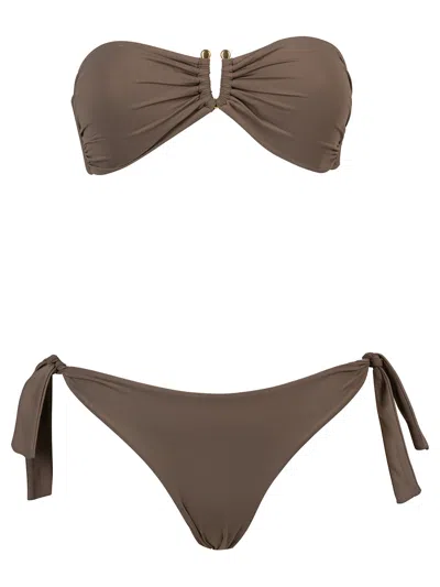 Fisico Cristina Ferrari Bandeau Bikini In Brown