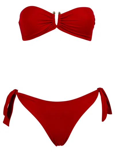 Fisico Cristina Ferrari Bandeau Bikini In Red