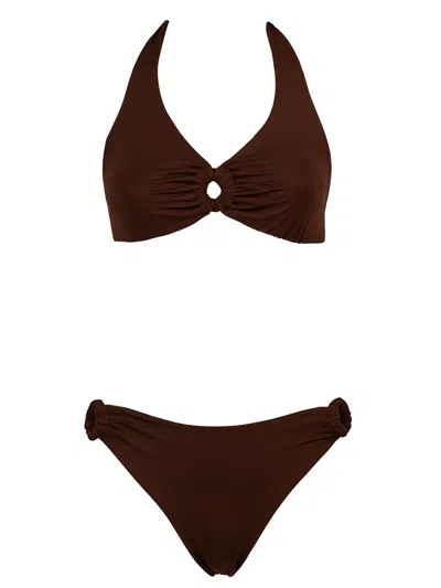 Fisico Cristina Ferrari Knotted Bikini In Brown