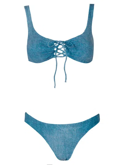 FISICO CRISTINA FERRARI DENIM-EFFECT BIKINI