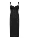Fisico Cristina Ferrari Fisico Perforated Microfibre Black Midi Dress In Black