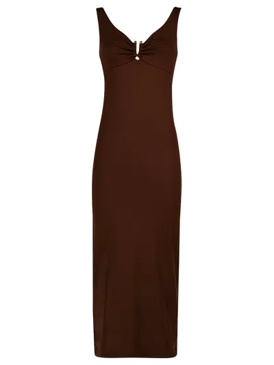 Fisico Cristina Ferrari Buckle Dress In Brown