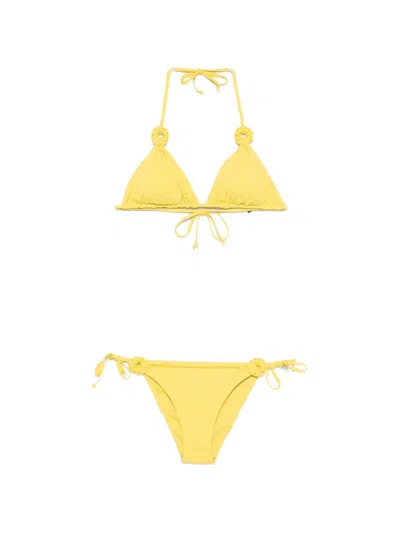 Fisico Cristina Ferrari Crochet-detail Bikini In Yellow