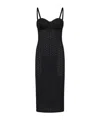 Fisico Cristina Ferrari Fisico Perforated Microfibre Black Midi Dress In Black