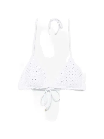Fisico Cristina Ferrari Embellished Triangle Bikini Top In White