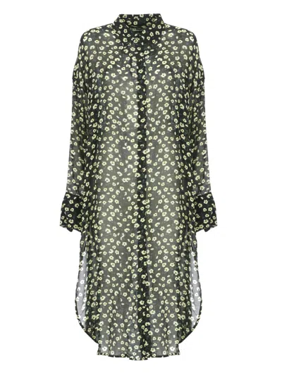 Fisico Cristina Ferrari Fisico Black Viscose Dress For Woman In Green