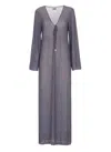 Fisico Cristina Ferrari Fisico Maxi Dress With V-neck In Gray