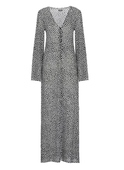 Fisico Cristina Ferrari Maxi Dress With V-neck In Black