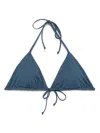 Fisico Cristina Ferrari Fisico Navy Blue Triangle Beach Bra With Tie-fastening Straps In Blue