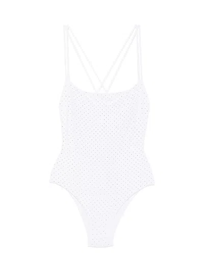 Fisico Cristina Ferrari Fisico One-piece Swimsuit With Crystals In White
