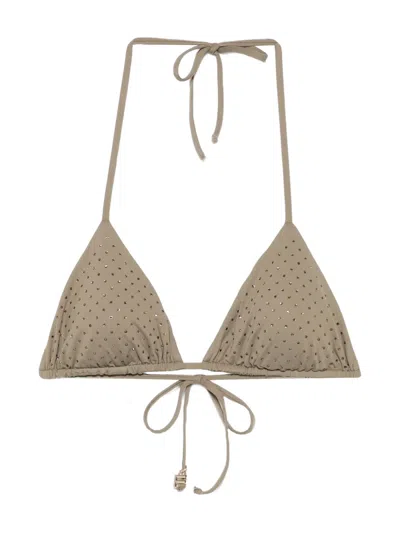 Fisico Cristina Ferrari Fisico Triangle Bikini With Crystals In Blue