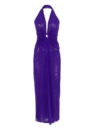 Fisico Cristina Ferrari Fisico Tulle Long Beach Dress In Purple