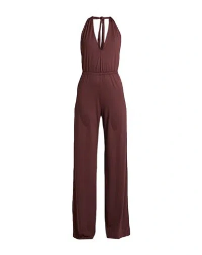 Fisico Cristina Ferrari Fisico Woman Jumpsuit Chocolate Brown Size L Polyamide, Elastane In Burgundy