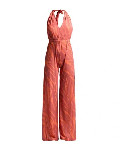 Fisico Cristina Ferrari Fisico Woman Jumpsuit Coral Size L Polyamide, Elastane In Red