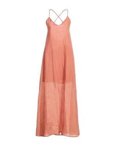 Fisico Cristina Ferrari Fisico Woman Maxi Dress Antique Rose Size S Ramie In Pink