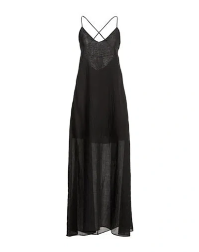 Fisico Cristina Ferrari Fisico Woman Maxi Dress Black Size M Ramie