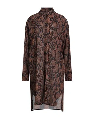 Fisico Cristina Ferrari Fisico Woman Mini Dress Brown Size L Viscose In Multi