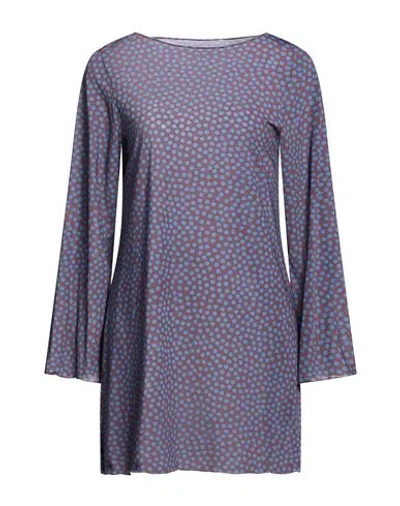 Fisico Cristina Ferrari Fisico Woman Mini Dress Chocolate Brown Size S Polyamide, Elastane In Blue