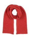Fisico Cristina Ferrari Fisico Woman Scarf Coral Size - Mohair Wool, Polyamide, Wool In Red